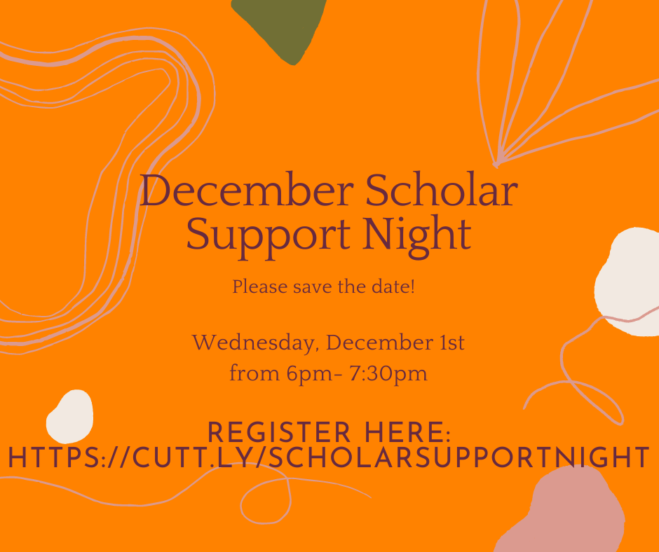 Scholars Support Night Dec 2021 Graphic