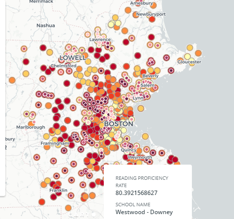 4th Grade MCAS Math and Reading Proficiency Rates 