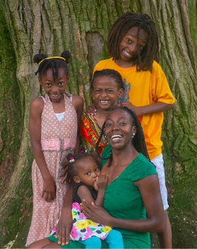 Bellegarde family portrait during Black Breastfeeding week